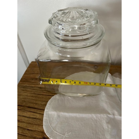 American Vintage Kitchen Vintage Square Glass Jar Canister Sugar